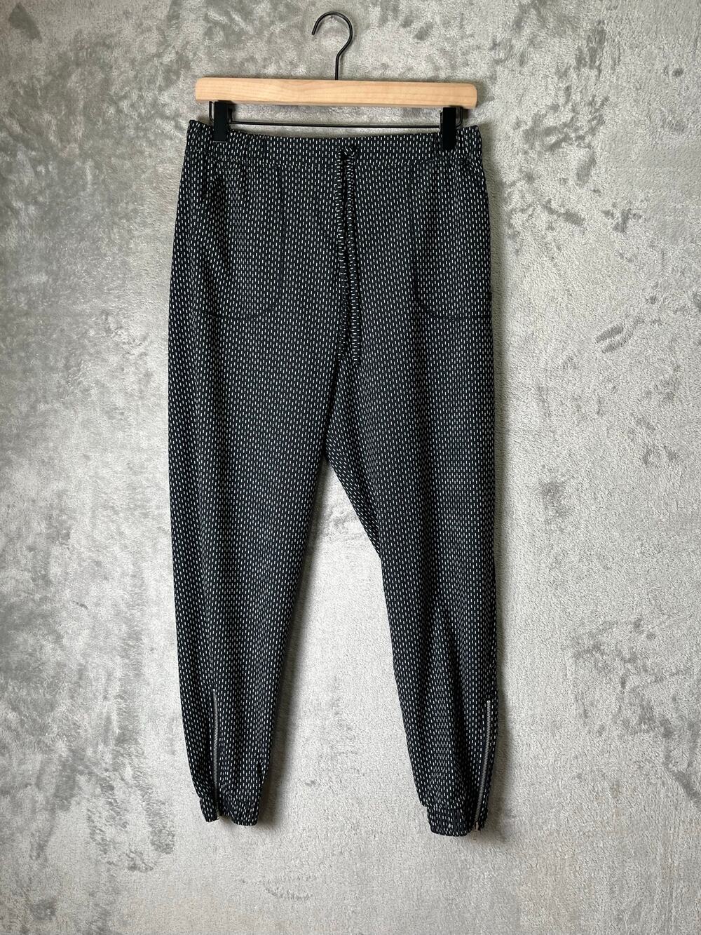 Albion Jetsetter Zip Jogger Pants Small Black Print Travel Athleisure Casual